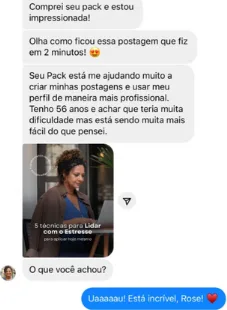 Depoimento de cliente com 56 anos