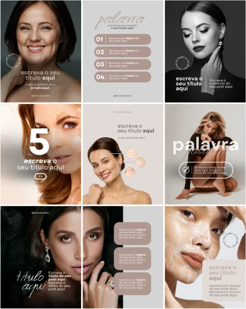 Exemplos de templates de feed do Canva Express